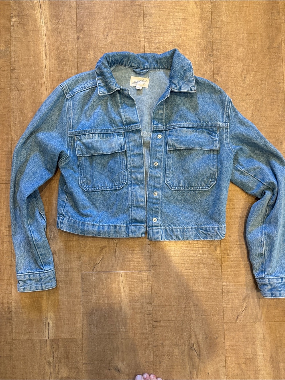 NWOT universal thread painter utility jean denim jacket cropped XS